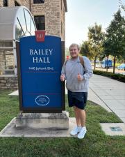 EC Posing in front of Bailey Hall